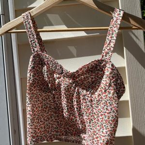Anthropologie pins & needles floral crop top